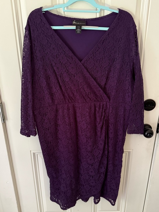 Lane Bryant Dresses & Skirts - Lane Bryant Deep Purple Lace Wrap-Style Dress